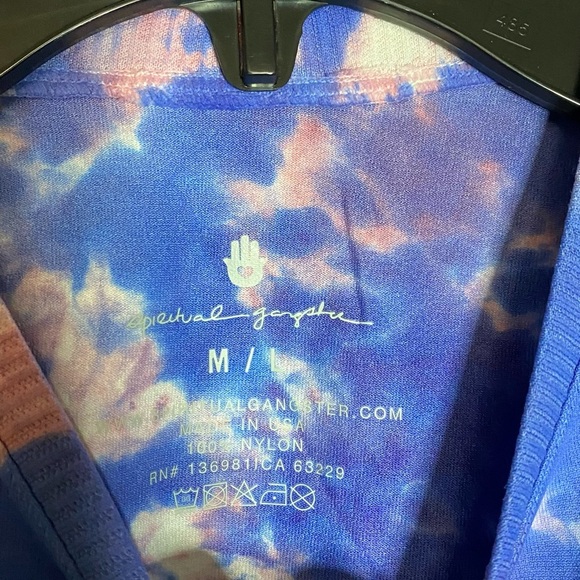 NWT Spiritual Gangster x Soul Cycle Supernova Tiedye Seamless Tank Blue Tied M/L - Picture 9 of 12